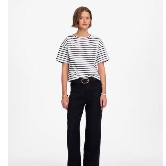 Madewell Everyday Boxy Crop Tee in Stripe Medium - Picture 8 of 8